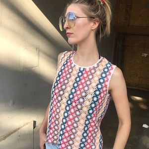 1970s Vintage Knit Woven Shirt